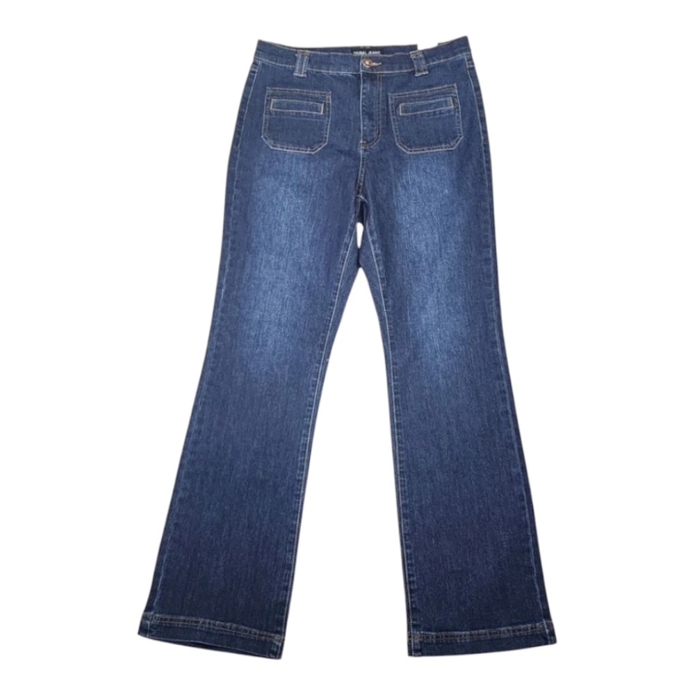 Tribal Jeans Brooke High Rise Microflare Jeans 10 – Deep Indigo, Hugging Fit